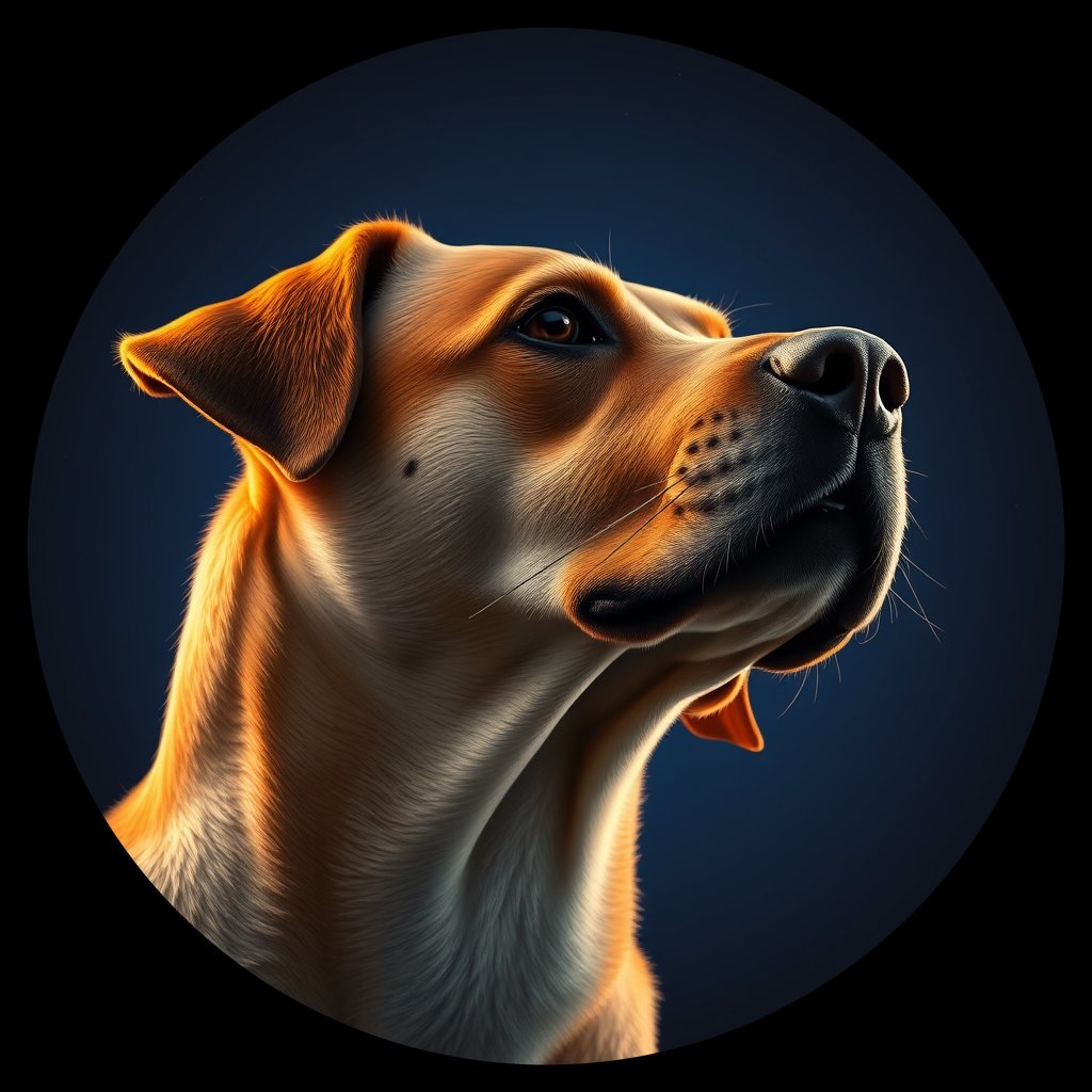 Cosmic medallion portrait of PFZ3F05_PFZ3F05, a Village Dog Mexico Mexico City