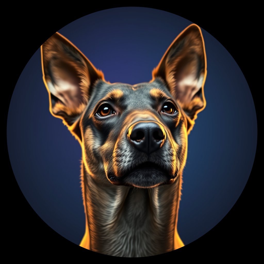 Cosmic medallion portrait of PFZ3F07_PFZ3F07, a Village Dog Namibia Northern