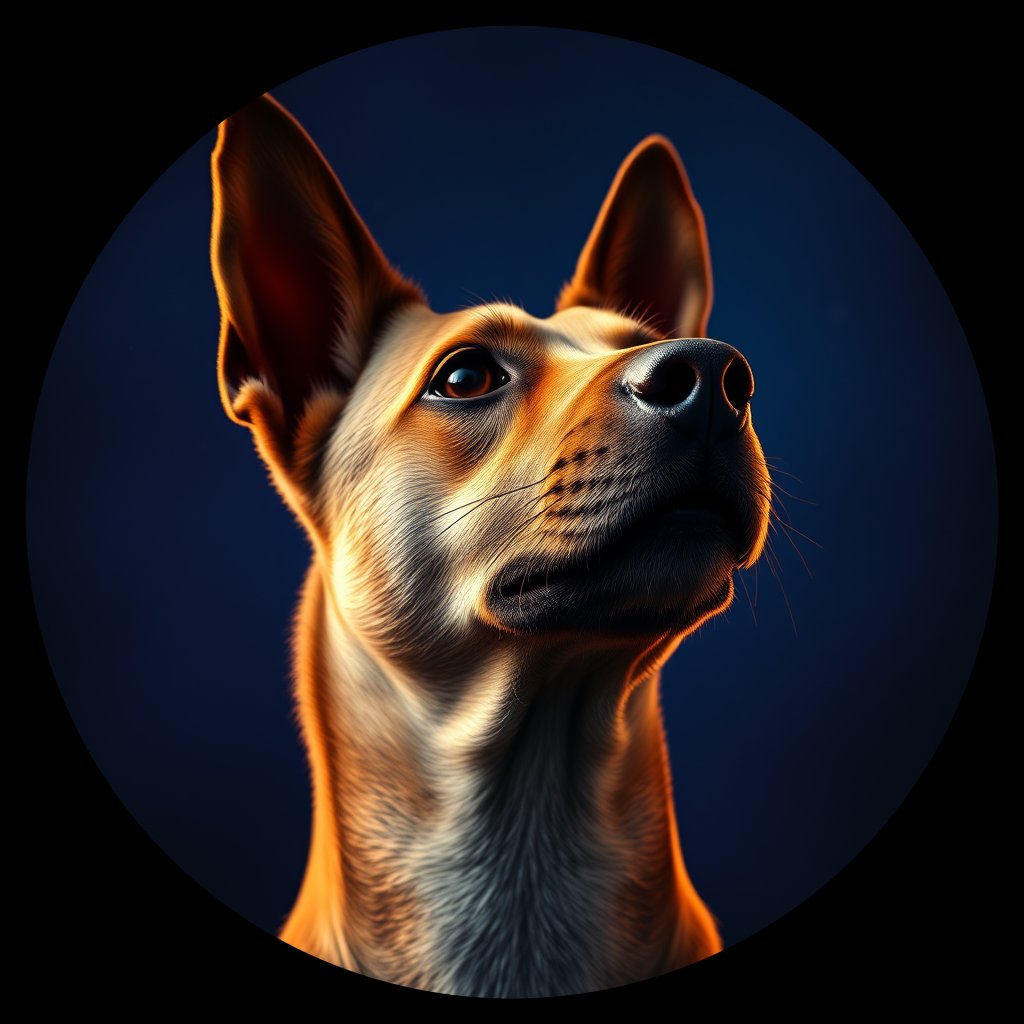 Cosmic medallion portrait of PFZ3F10_PFZ3F10, a Village Dog Egypt Giza