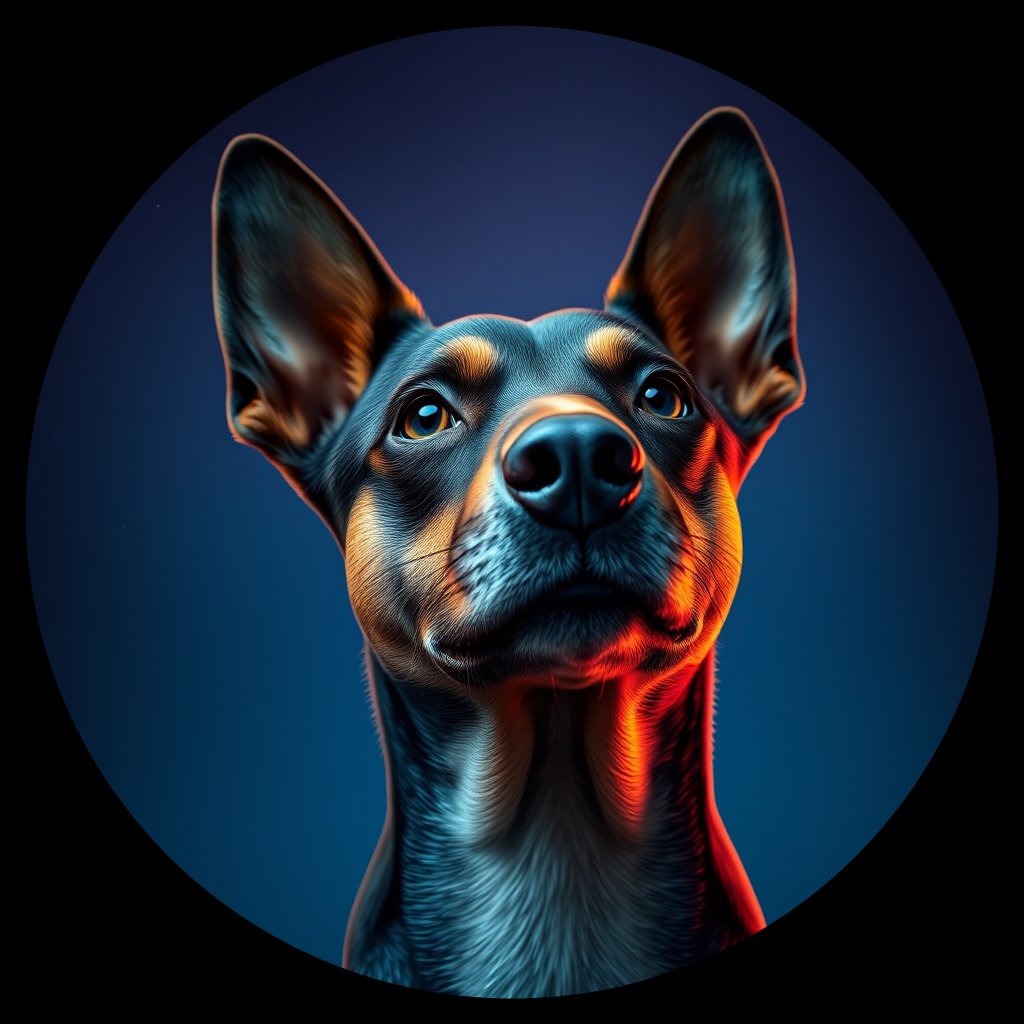 Cosmic medallion portrait of PFZ3G02_PFZ3G02, a Village Dog Brazil