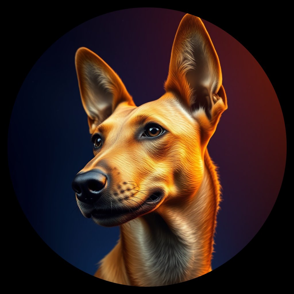 Cosmic medallion portrait of PFZ3G07_PFZ3G07, a Village Dog Namibia Northern