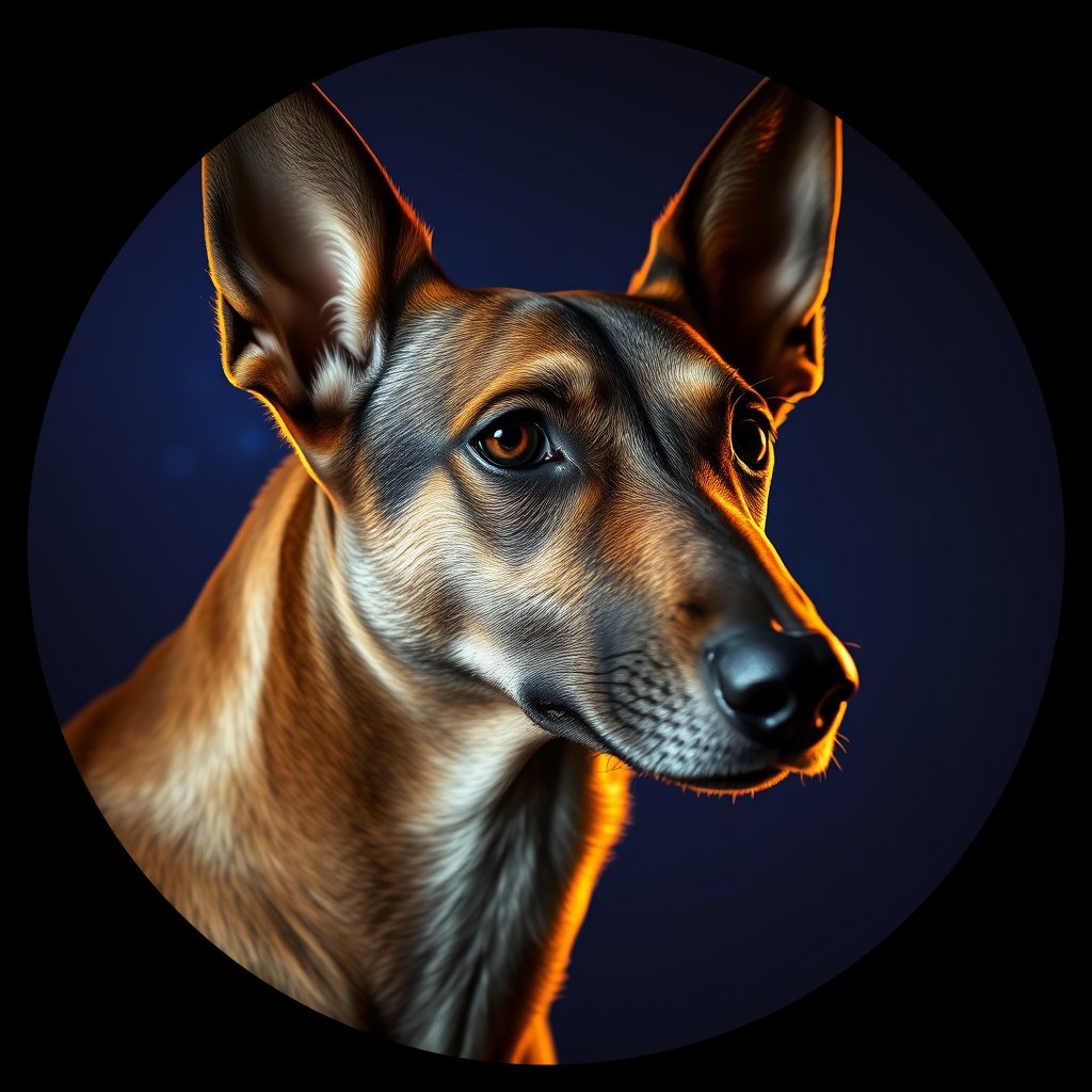Cosmic medallion portrait of PFZ3G11_PFZ3G11, a Village Dog Namibia Northern