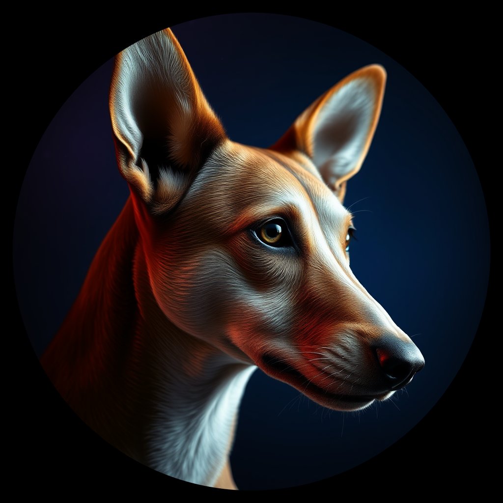 Cosmic medallion portrait of PFZ3H02_PFZ3H02, a Village Dog Brazil