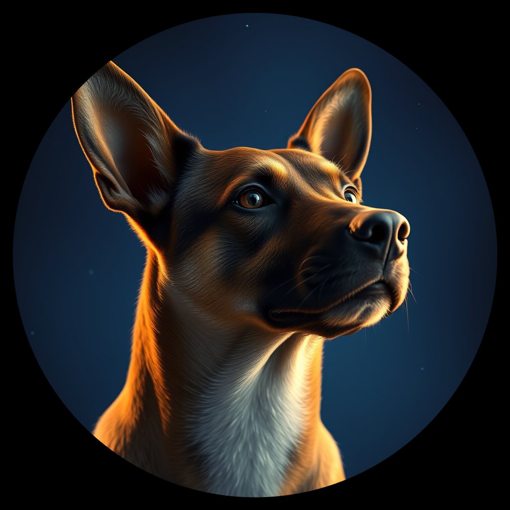Cosmic medallion portrait of PFZ3H03_PFZ3H03, a Village Dog Brazil