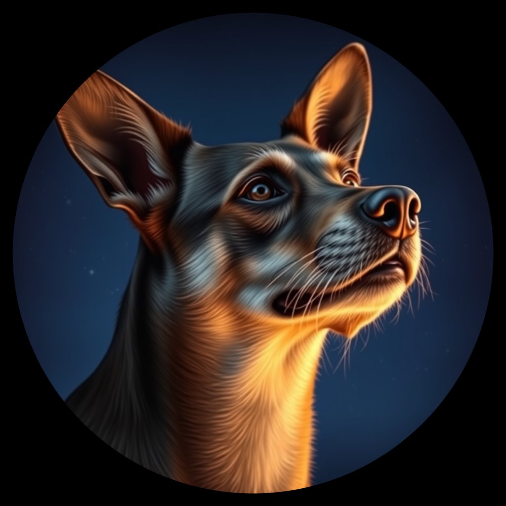 Cosmic medallion portrait of PFZ3H05_PFZ3H05, a Village Dog Mexico Morelia