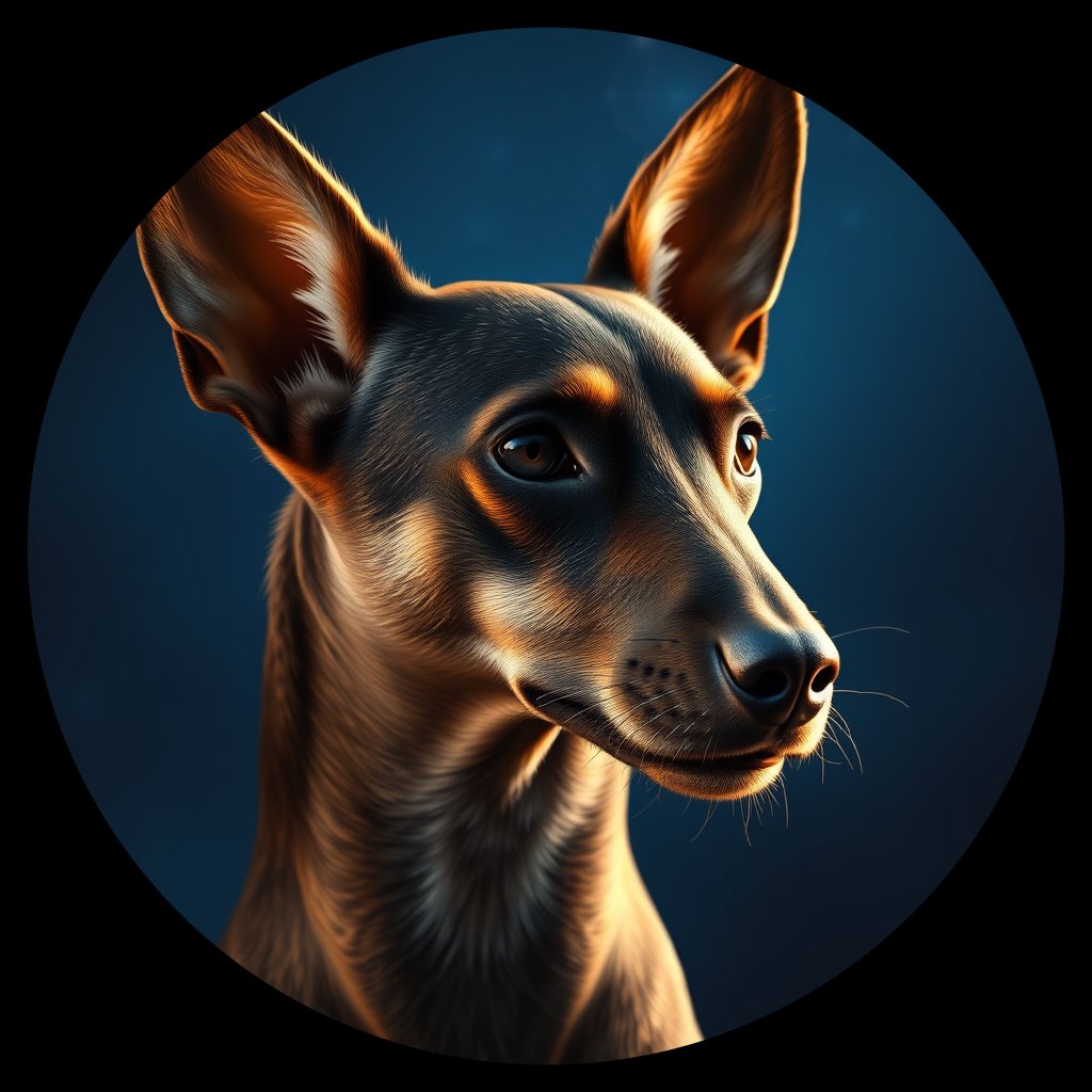 Cosmic medallion portrait of PFZ3H07_PFZ3H07, a Village Dog Namibia Northern