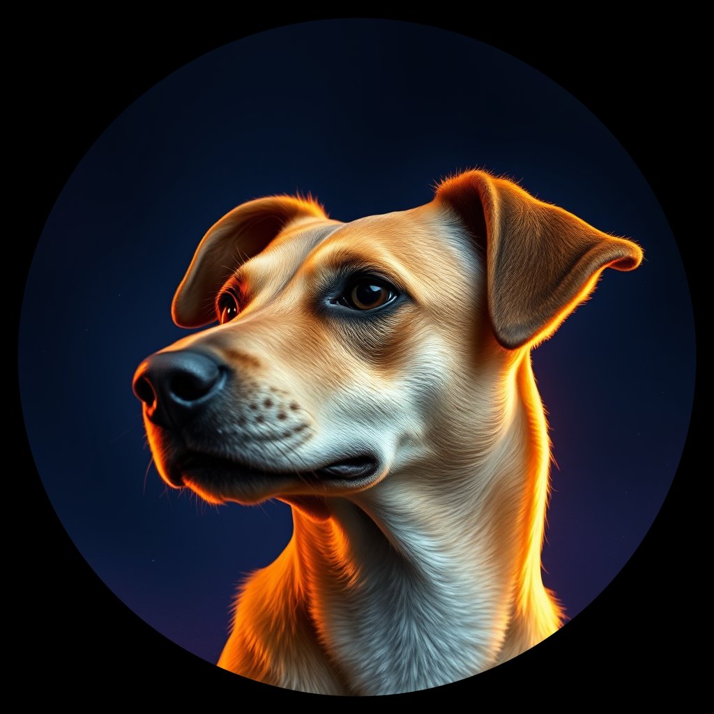 Cosmic medallion portrait of PFZ3H09_PFZ3H09, a Village Dog Uganda