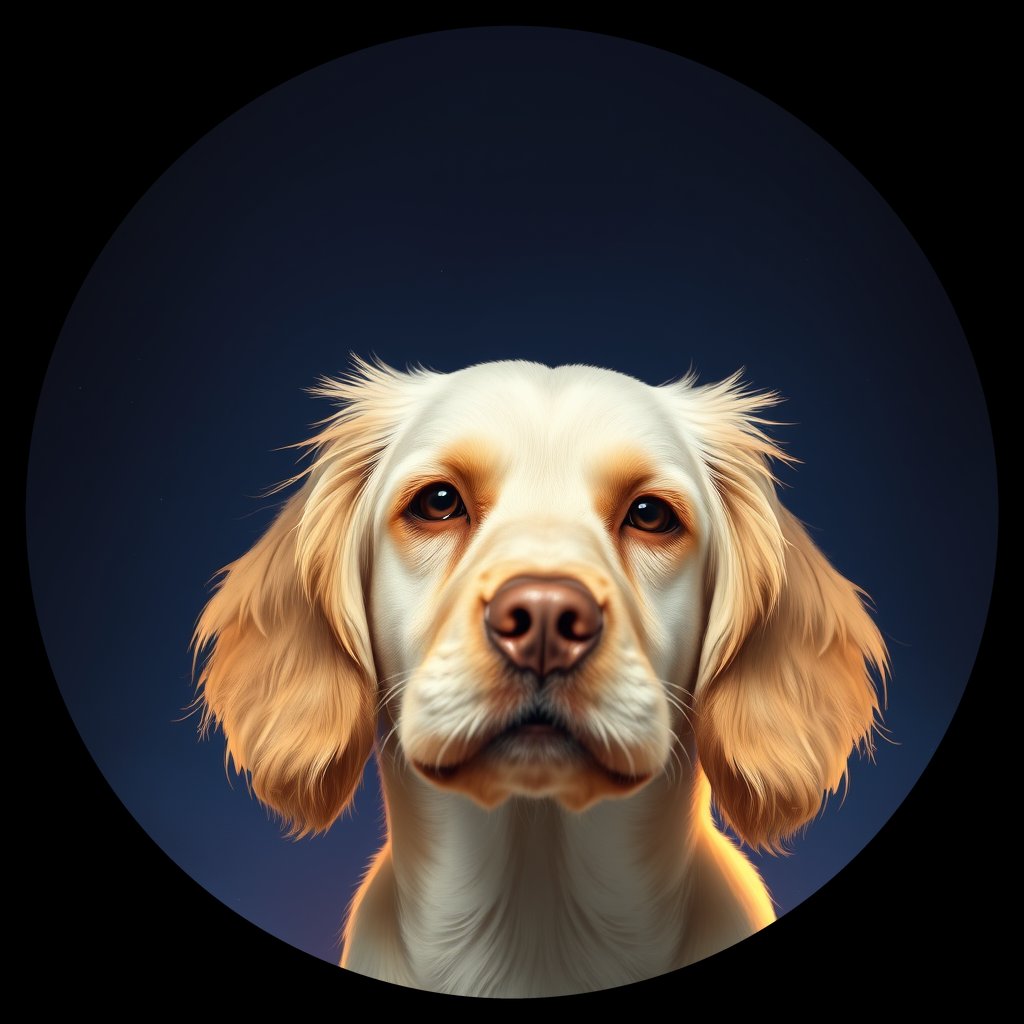 Cosmic medallion portrait of PFZ40B04_PFZ40B04, a American Cocker Spaniel