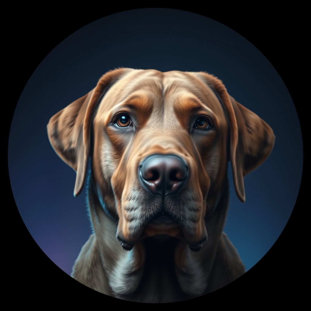 Cosmic medallion portrait of PFZ40C05_PFZ40C05, a Labrador Retriever