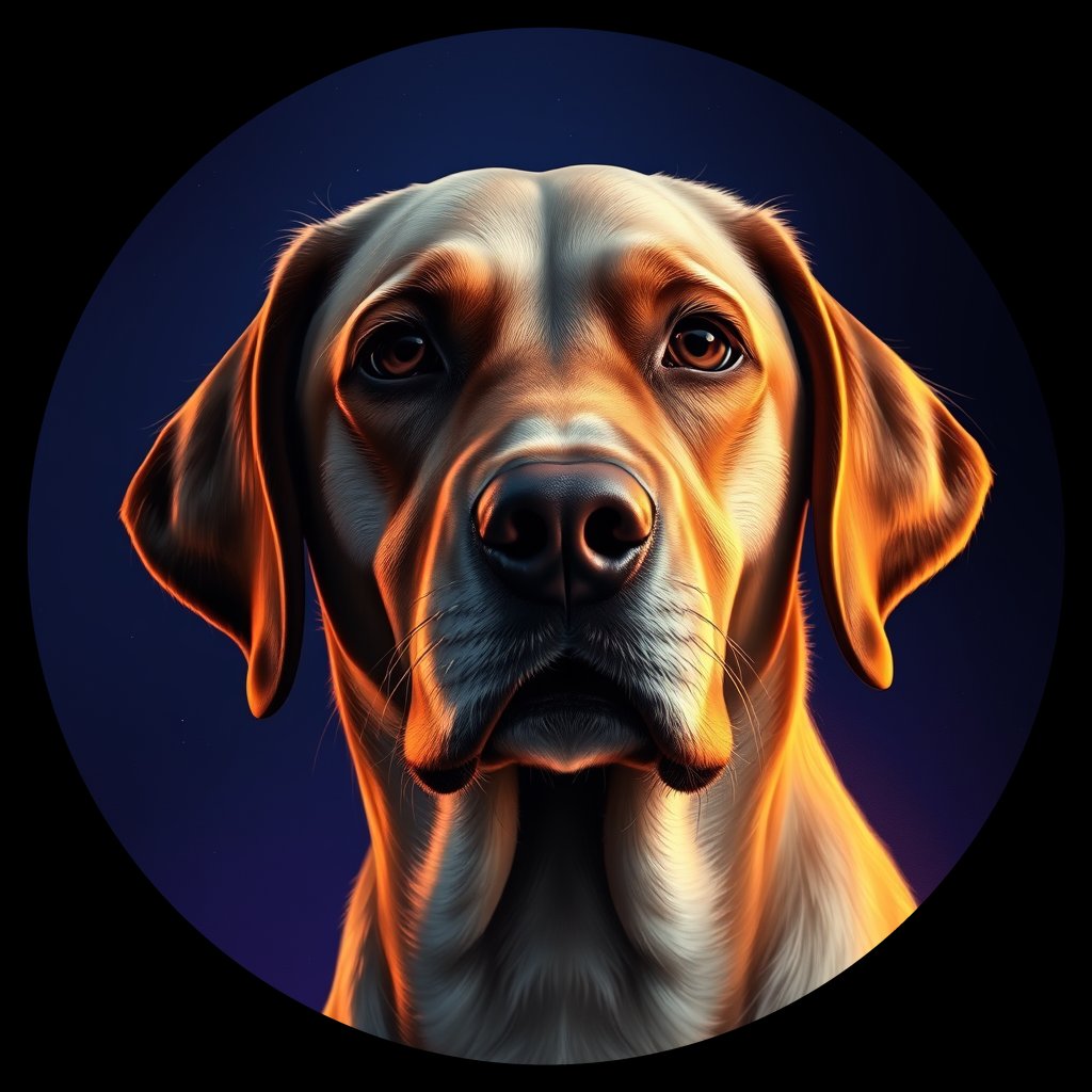 Cosmic medallion portrait of PFZ40E06_PFZ40E06, a Labrador Retriever