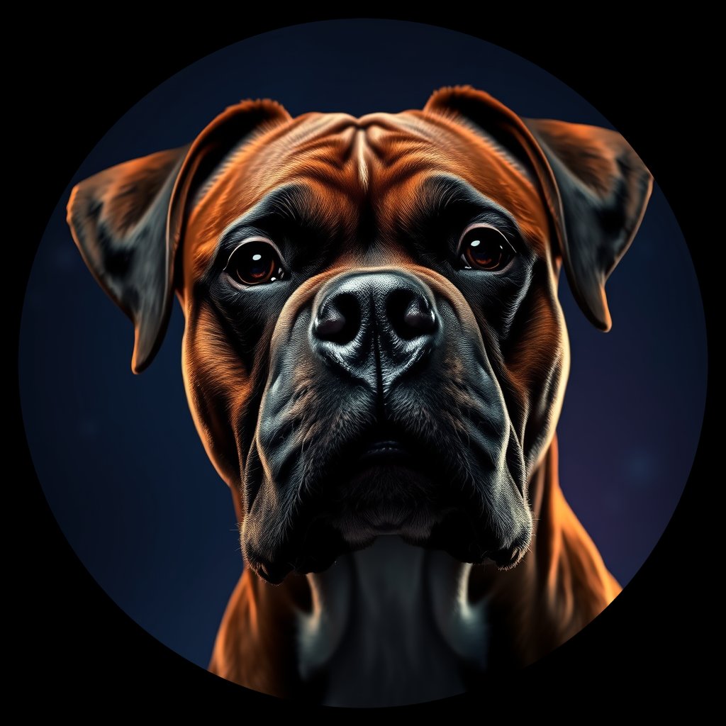 Cosmic medallion portrait of PFZ40G03_PFZ40G03, a Boxer