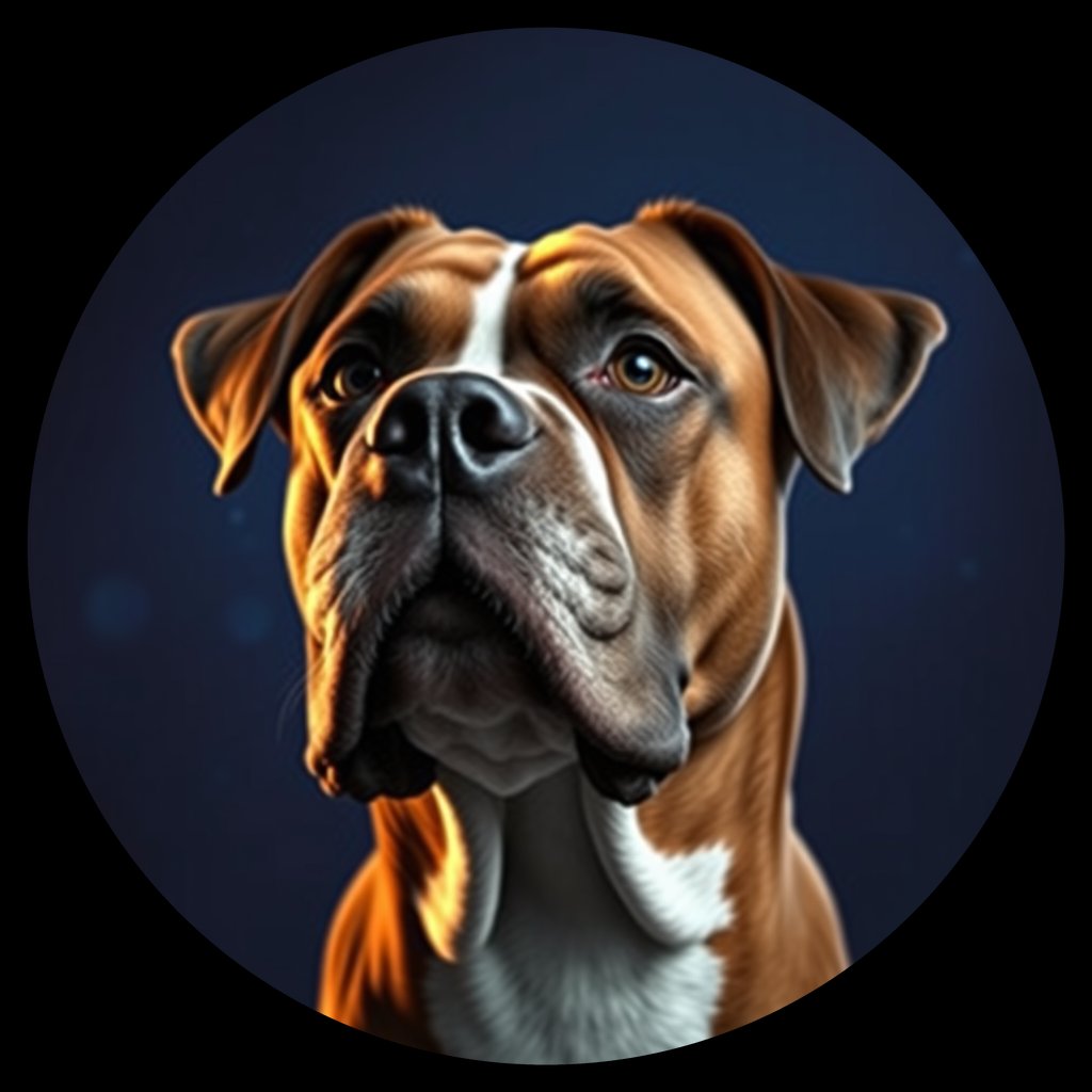 Cosmic medallion portrait of PFZ40G04_PFZ40G04, a Boxer