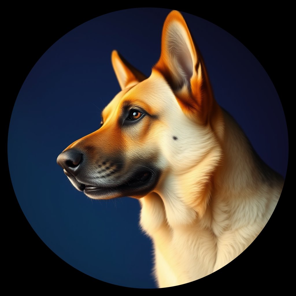 Cosmic medallion portrait of PFZ40G11_PFZ40G11, a German Shepherd
