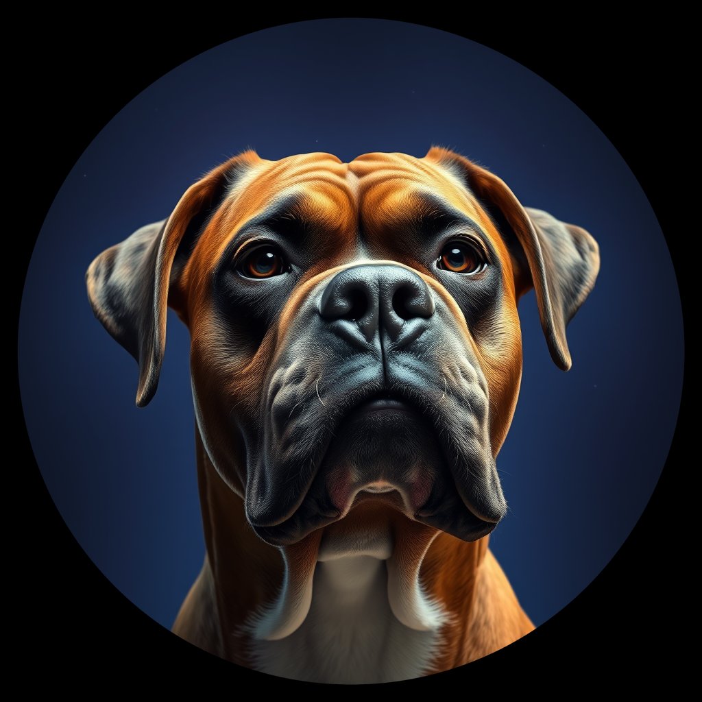 Cosmic medallion portrait of PFZ40H03_PFZ40H03, a Boxer