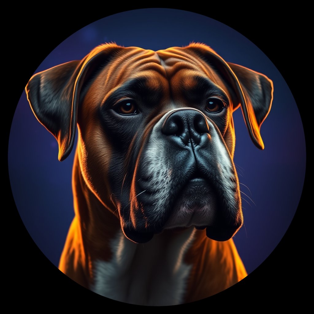 Cosmic medallion portrait of PFZ40H04_PFZ40H04, a Boxer