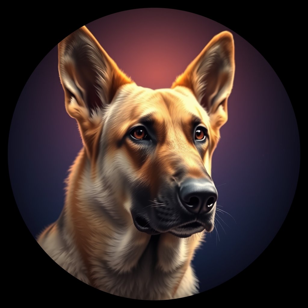 Cosmic medallion portrait of PFZ40H06_PFZ40H06, a German Shepherd