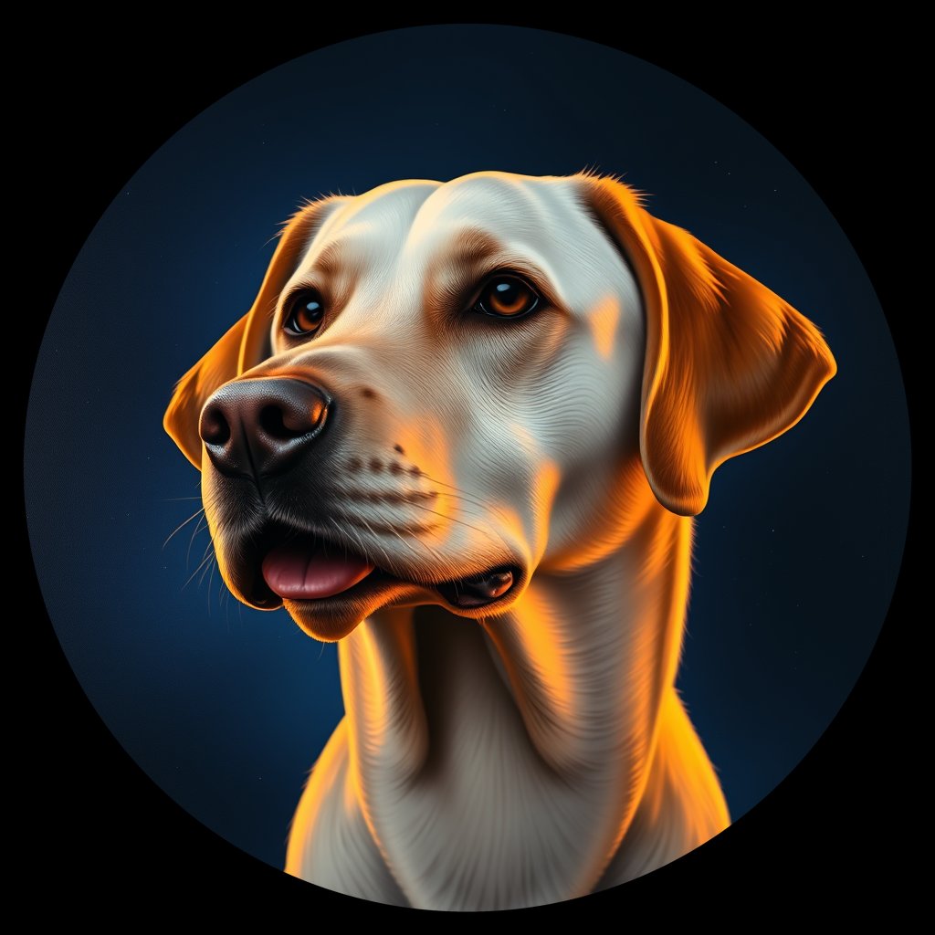 Cosmic medallion portrait of PFZ41A11_PFZ41A11, a Labrador Retriever