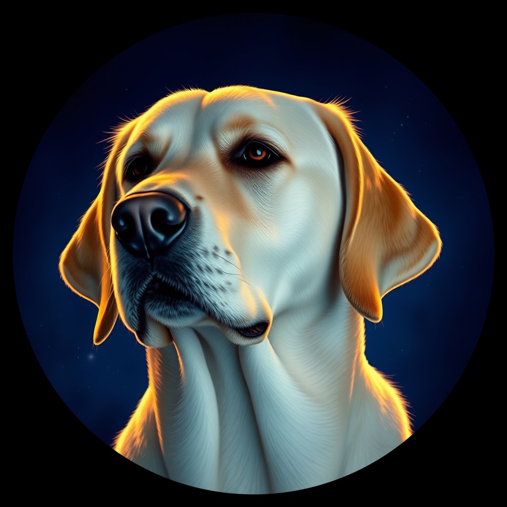 Cosmic medallion portrait of PFZ41A12_PFZ41A12, a Labrador Retriever