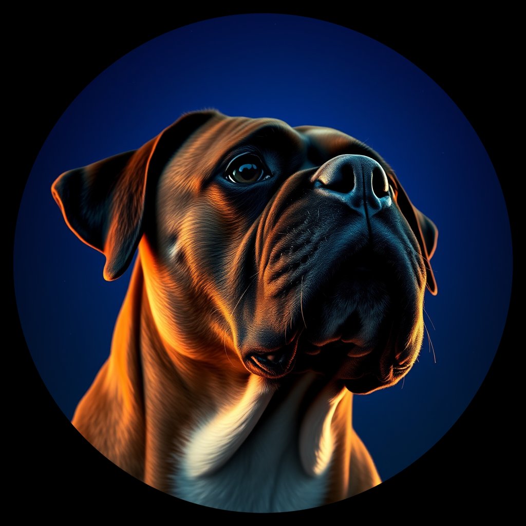 Cosmic medallion portrait of PFZ41B05_PFZ41B05, a Boxer