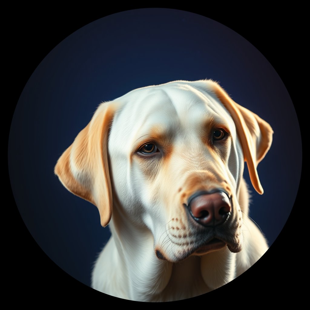 Cosmic medallion portrait of PFZ41B07_PFZ41B07, a Labrador Retriever