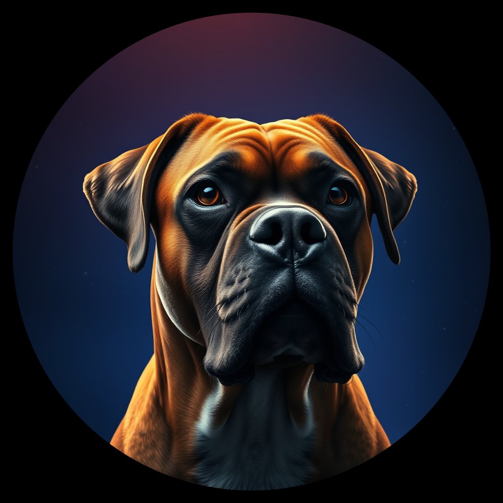 Cosmic medallion portrait of PFZ41C06_PFZ41C06, a Boxer