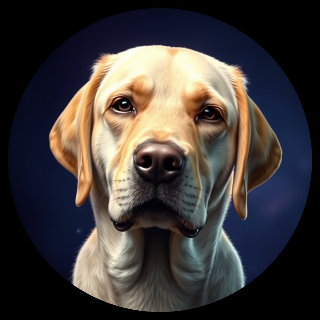 Cosmic medallion portrait of PFZ41C08_PFZ41C08, a Labrador Retriever