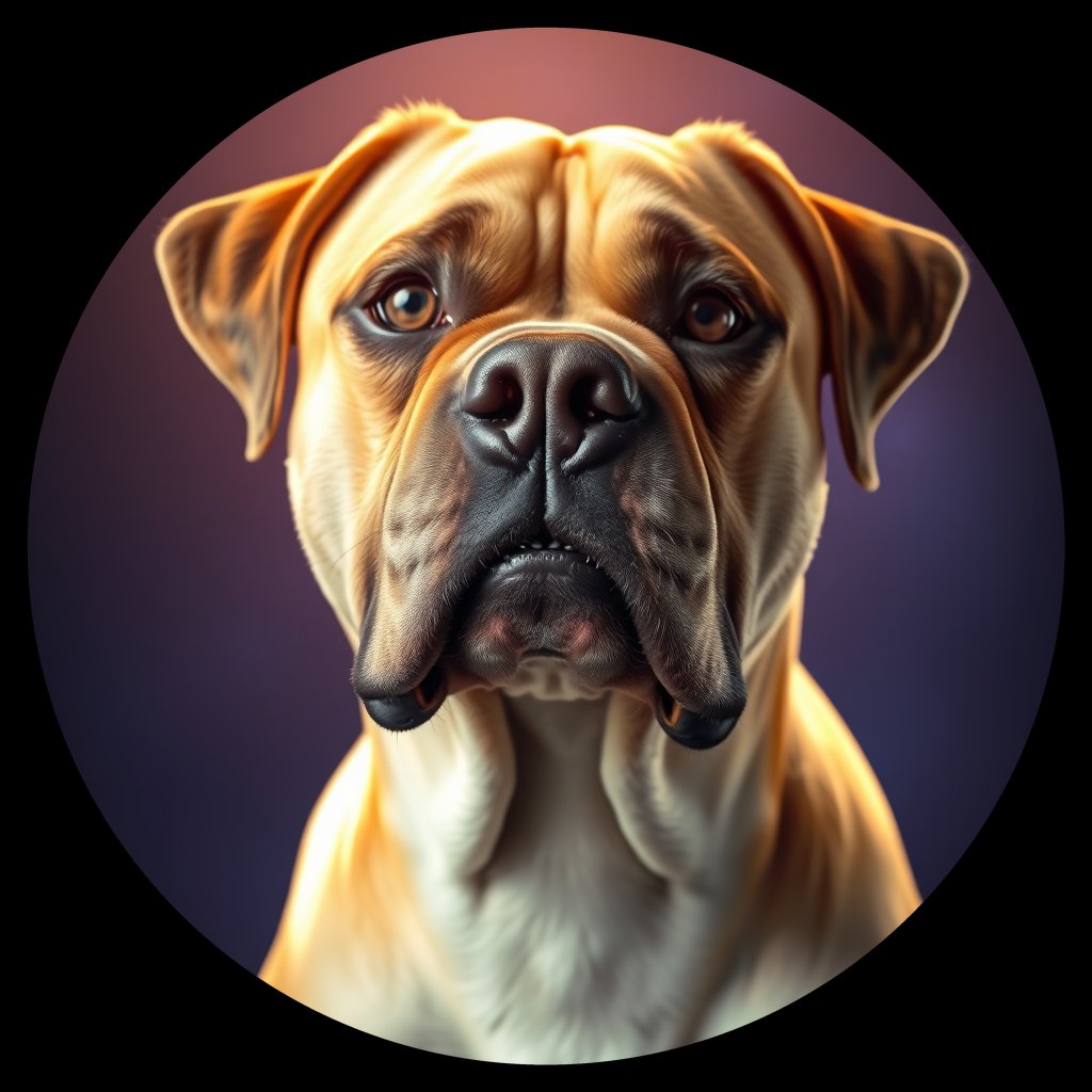 Cosmic medallion portrait of PFZ41E04_PFZ41E04, a Boxer