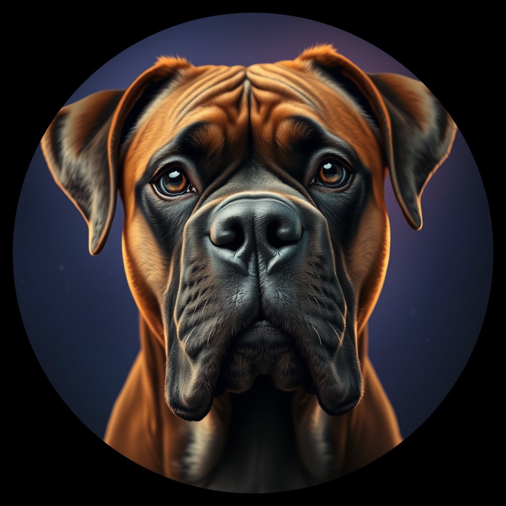 Cosmic medallion portrait of PFZ41F08_PFZ41F08, a Boxer