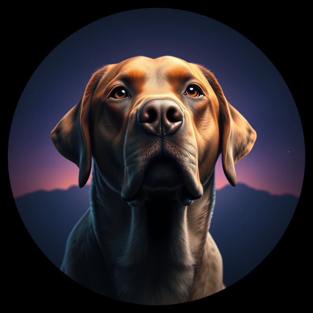 Cosmic medallion portrait of PFZ41G07_PFZ41G07, a Labrador Retriever