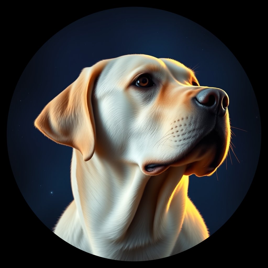 Cosmic medallion portrait of PFZ41G10_PFZ41G10, a Labrador Retriever