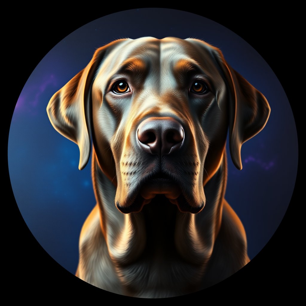 Cosmic medallion portrait of PFZ41H06_PFZ41H06, a Labrador Retriever