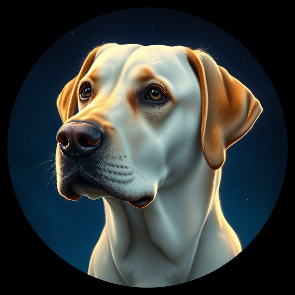Cosmic medallion portrait of PFZ41H08_PFZ41H08, a Labrador Retriever