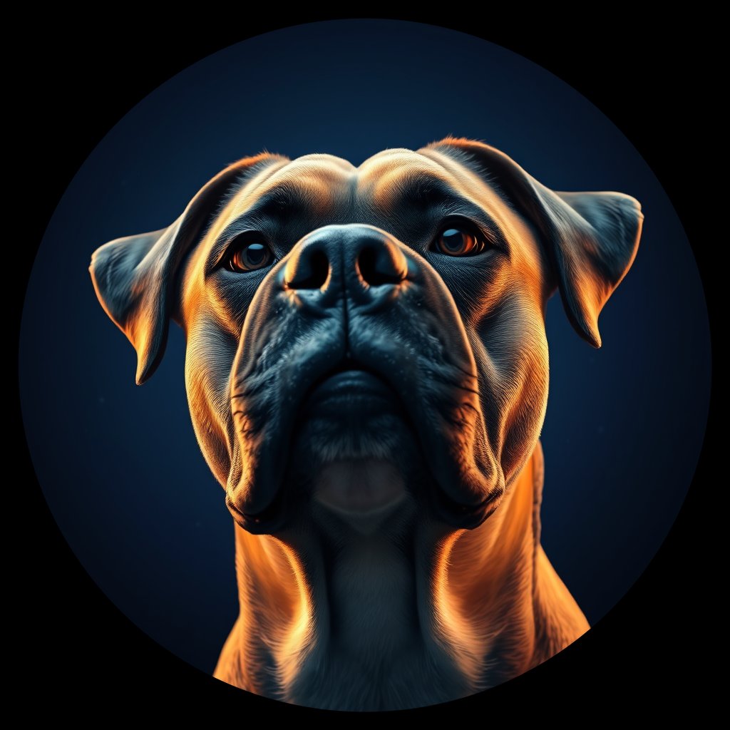 Cosmic medallion portrait of PFZ42A01_PFZ42A01, a Boxer