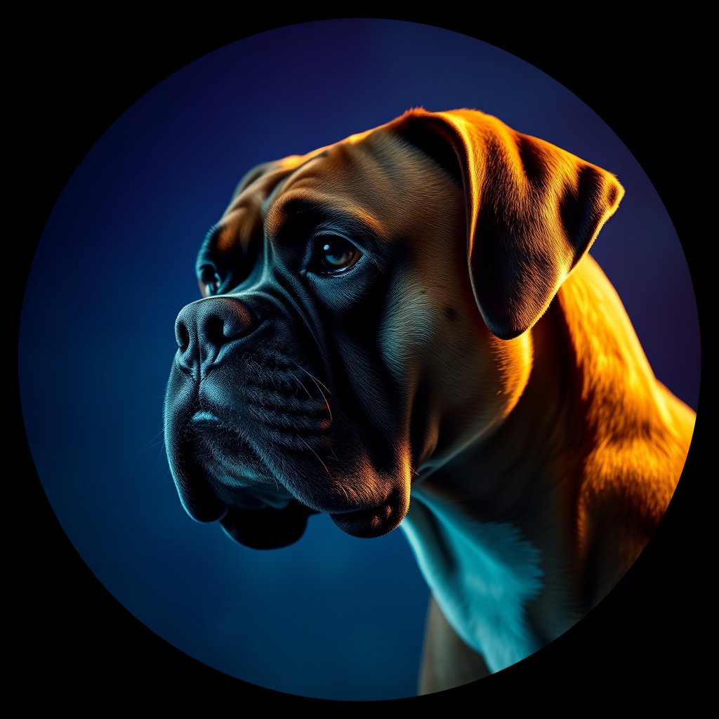Cosmic medallion portrait of PFZ42A02_PFZ42A02, a Boxer
