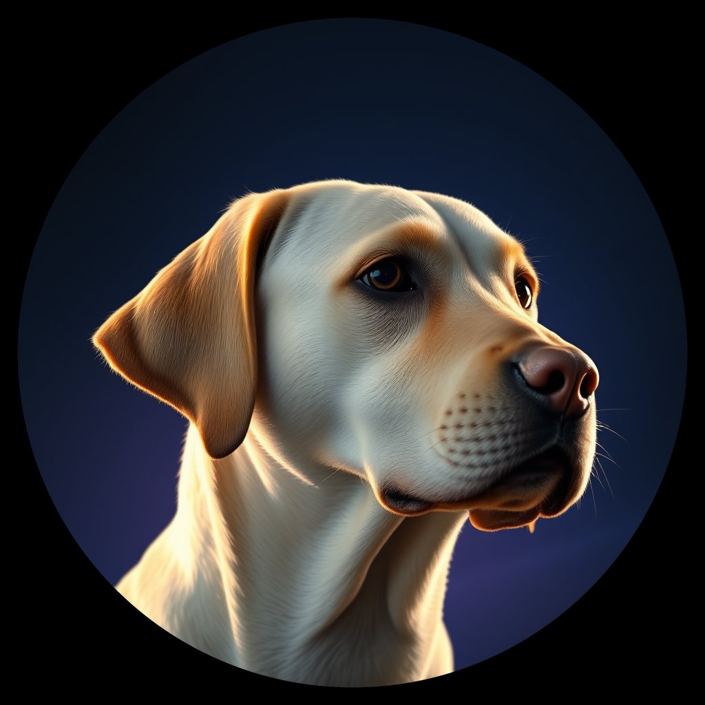 Cosmic medallion portrait of PFZ42B02_PFZ42B02, a Labrador Retriever