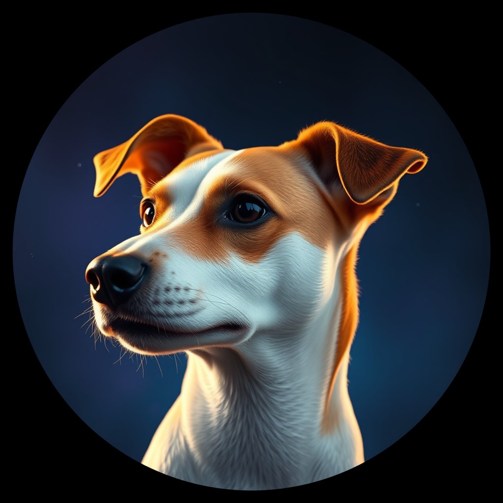 Cosmic medallion portrait of PFZ42B08_PFZ42B08, a Jack Russell Terrier