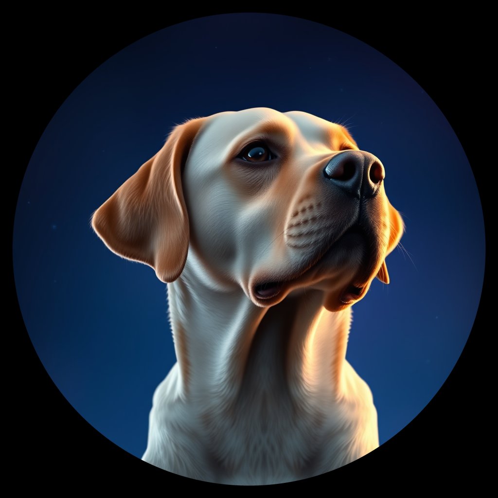 Cosmic medallion portrait of PFZ42C01_PFZ42C01, a Labrador Retriever