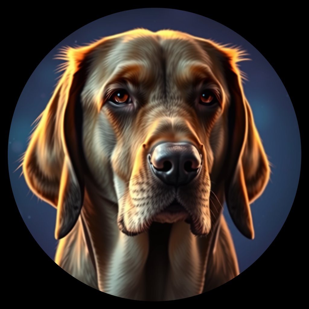 Cosmic medallion portrait of PFZ42D01_PFZ42D01, a Labrador Retriever