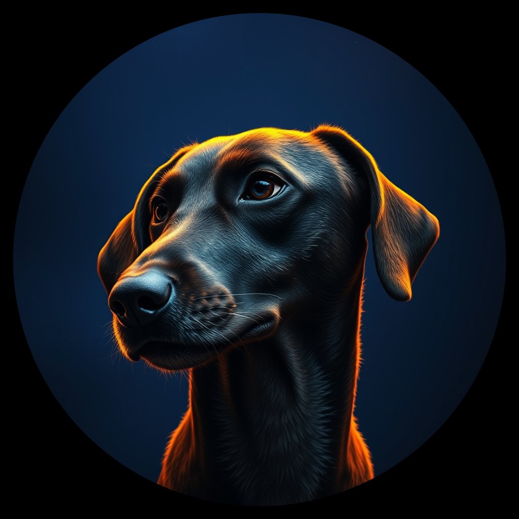 Cosmic medallion portrait of PFZ42D11_PFZ42D11, a Village Dog Ghana