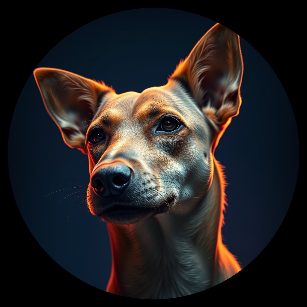 Cosmic medallion portrait of PFZ42G11_PFZ42G11, a Village Dog Costa Rica