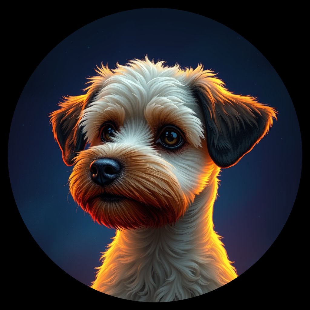 Cosmic medallion portrait of PFZ42H01_PFZ42H01, a Toy Poodle
