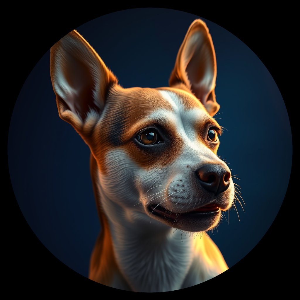 Cosmic medallion portrait of PFZ42H07_PFZ42H07, a Jack Russell Terrier