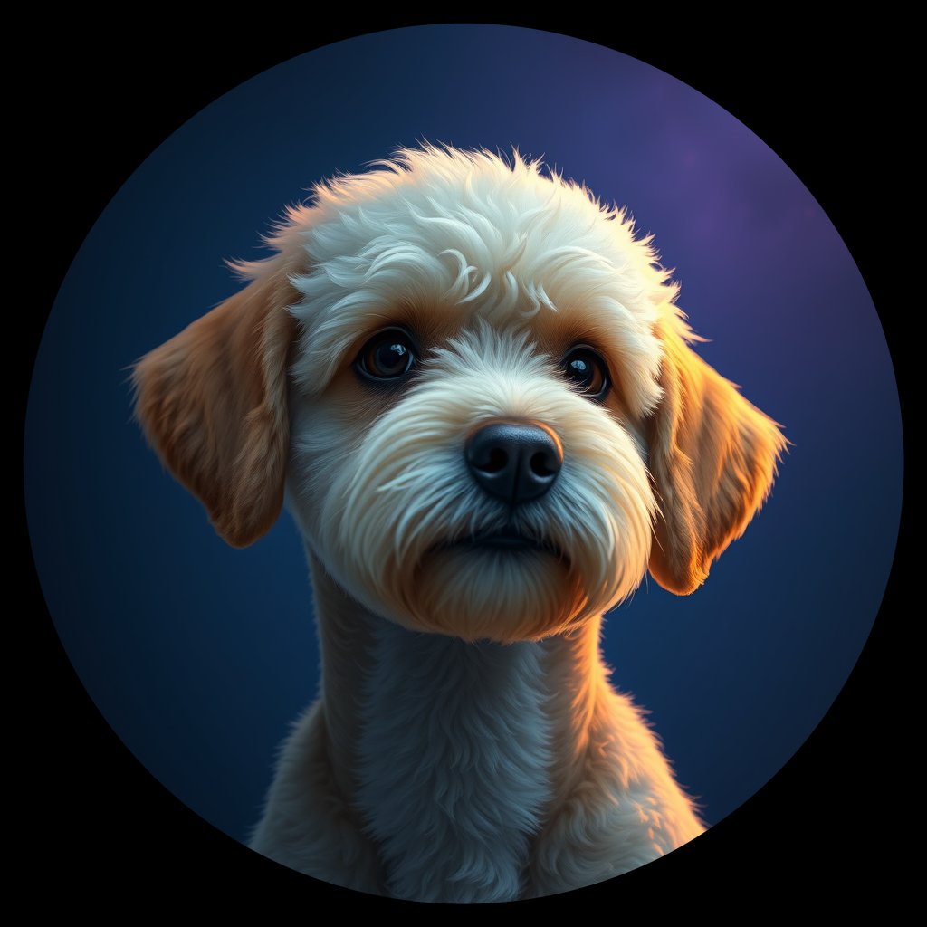 Cosmic medallion portrait of PFZ43B08_PFZ43B08, a Poodle