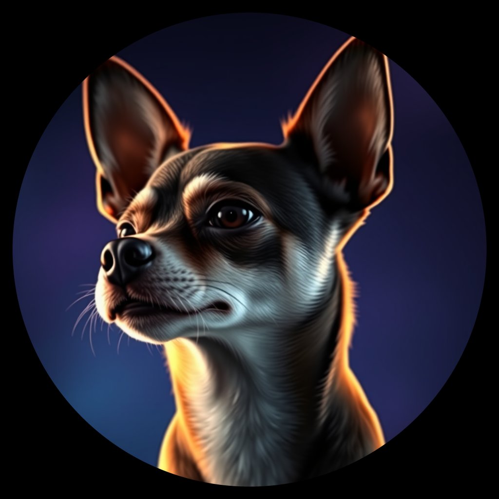 Cosmic medallion portrait of PFZ43E11_PFZ43E11, a Chihuahua