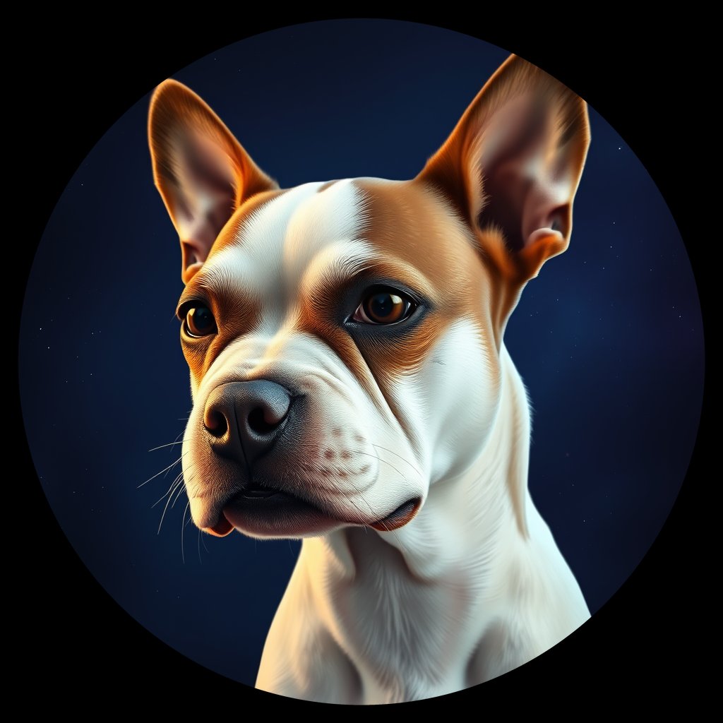 Cosmic medallion portrait of PFZ43G06_PFZ43G06, a Boston Terrier