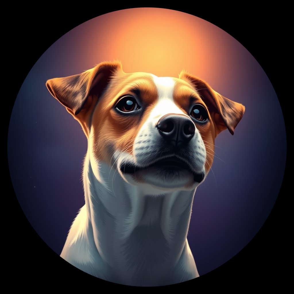 Cosmic medallion portrait of PFZ43G10_PFZ43G10, a Jack Russell Terrier