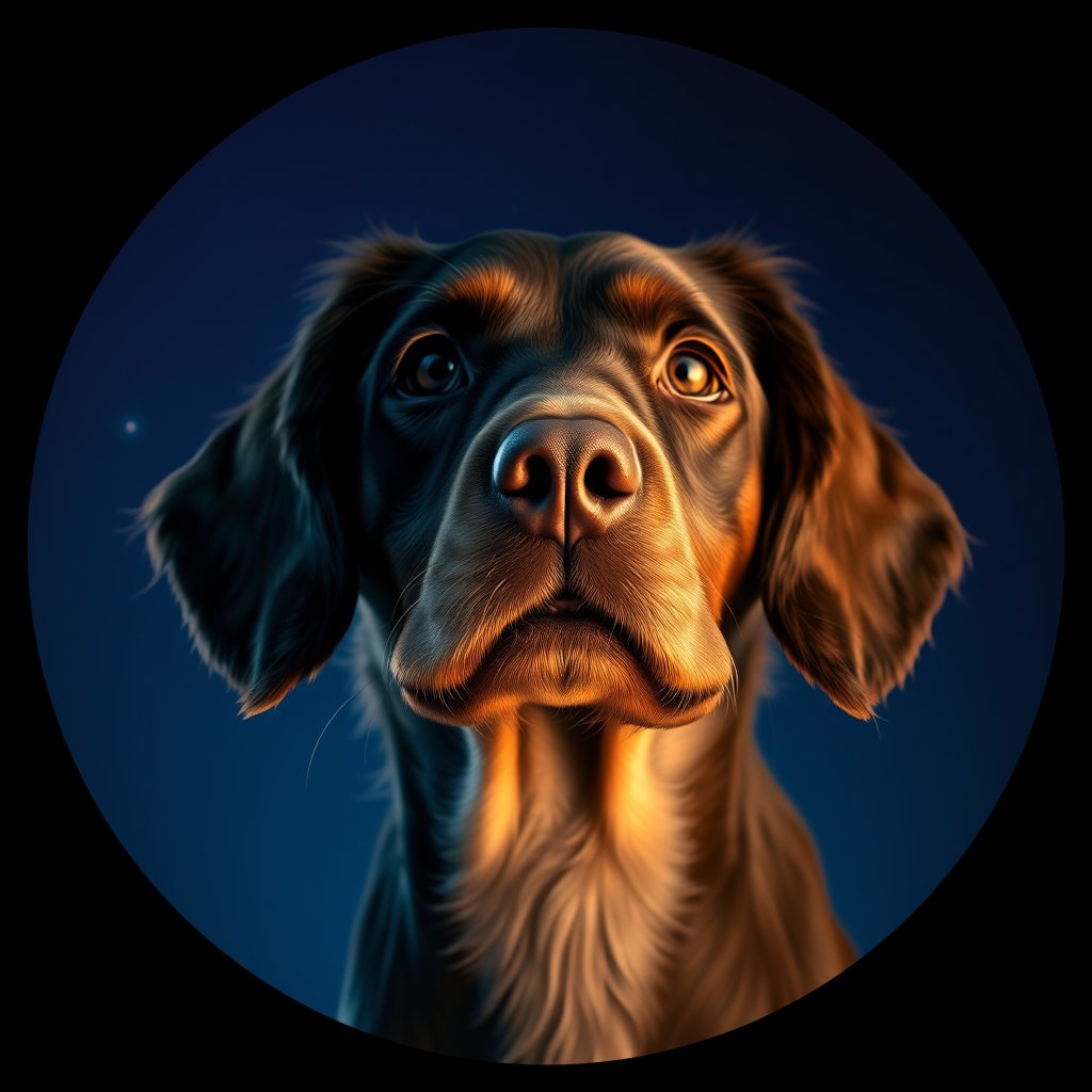 Cosmic medallion portrait of PFZ43G12_PFZ43G12, a American Cocker Spaniel
