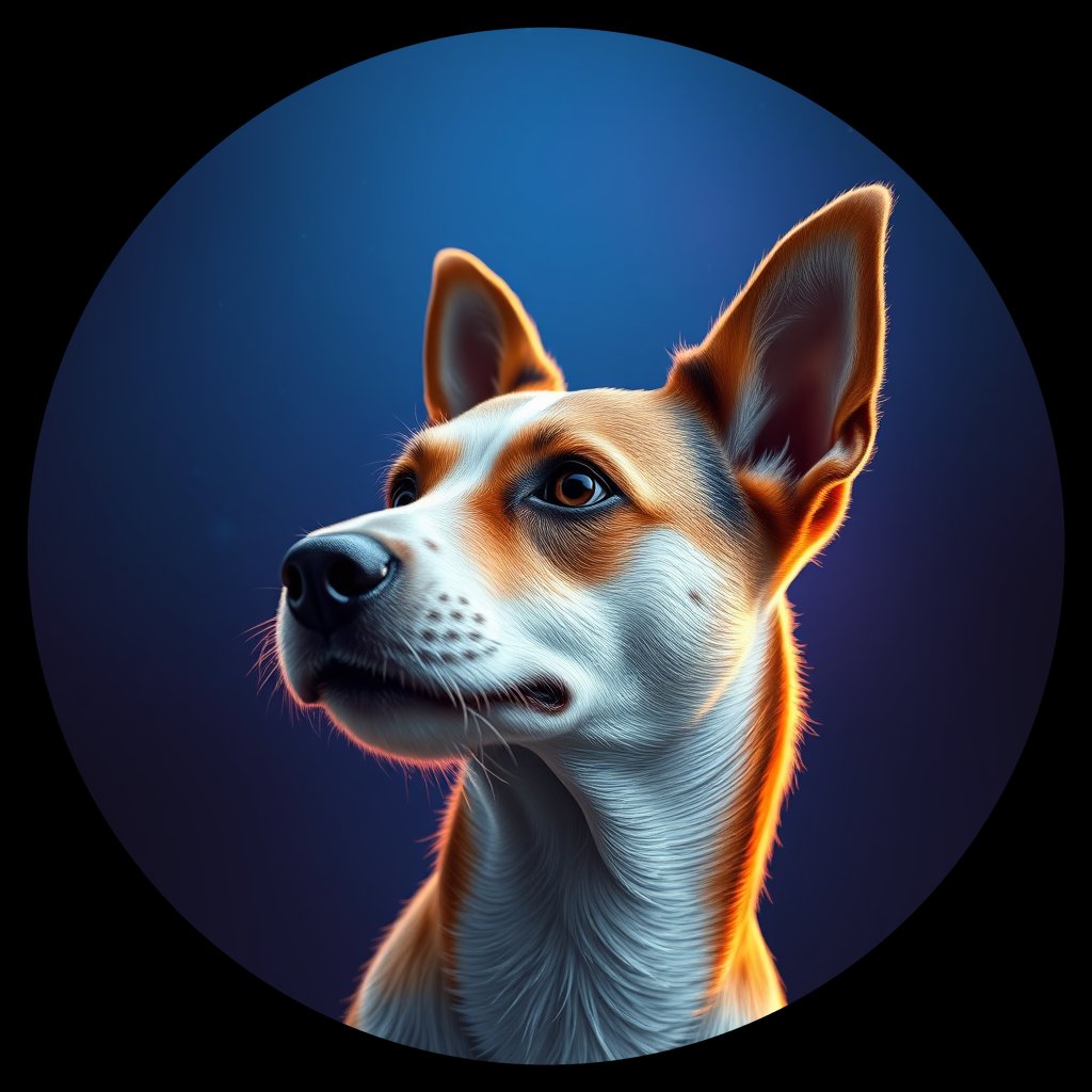 Cosmic medallion portrait of PFZ43H01_PFZ43H01, a Jack Russell Terrier