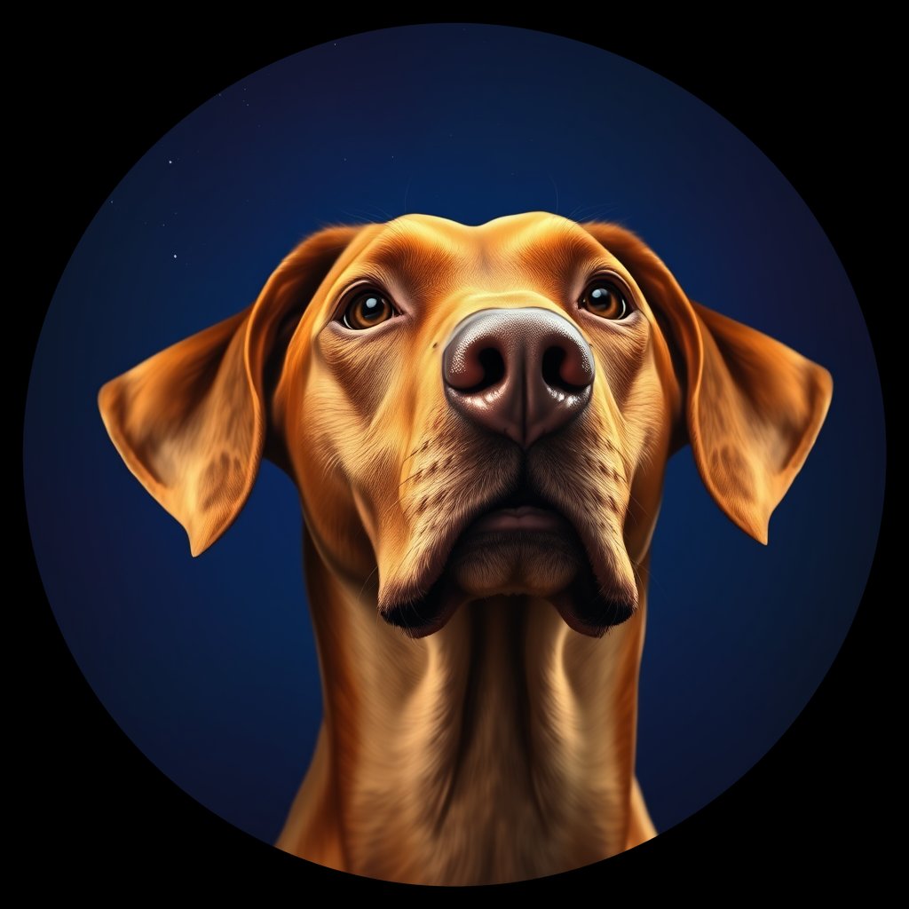 Cosmic medallion portrait of PFZ44A02_PFZ44A02, a Vizsla