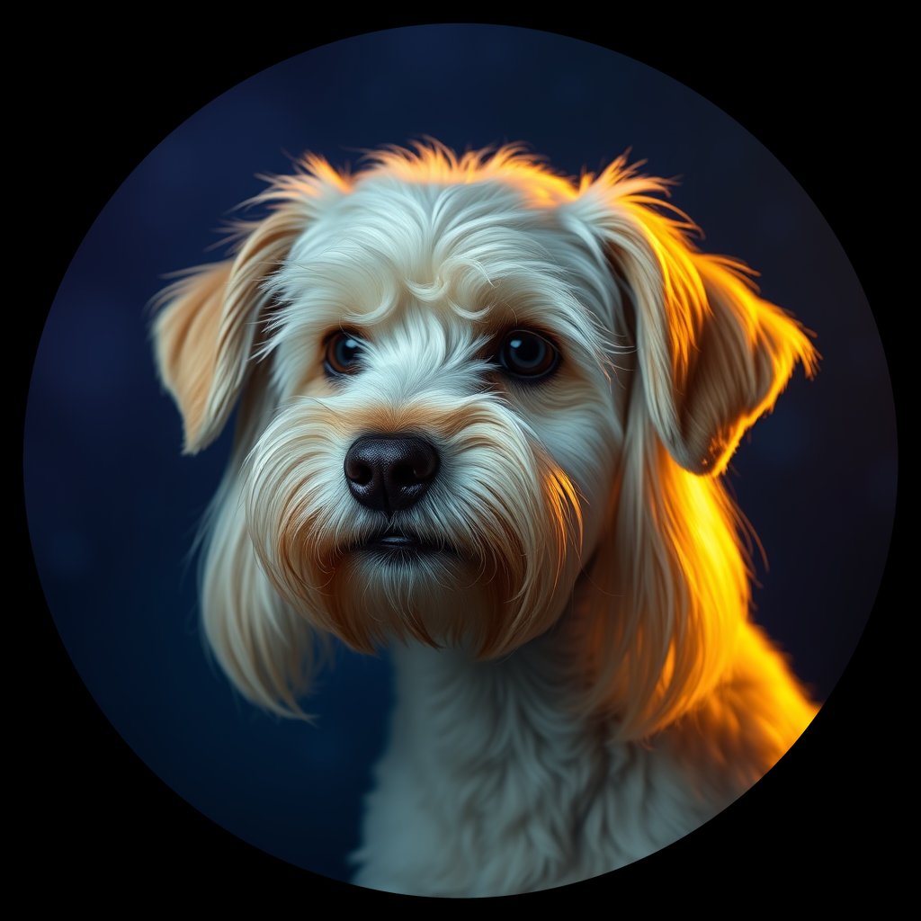 Cosmic medallion portrait of PFZ44B08_PFZ44B08, a Poodle